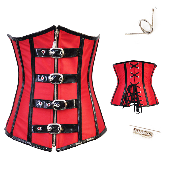 Red Buckled Underbust Corset